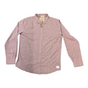 Weatherproof Vintage Performance Mens L Red Button Up Shirt Long Sleeve NEW